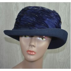 J.A.S & Co. Mujer&apos;s L 71/2 Church Hat Wool Feathers Handmade In USA New  eb-72489470